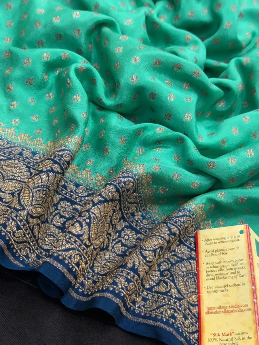 Pure Banarasi Crepe Saree 