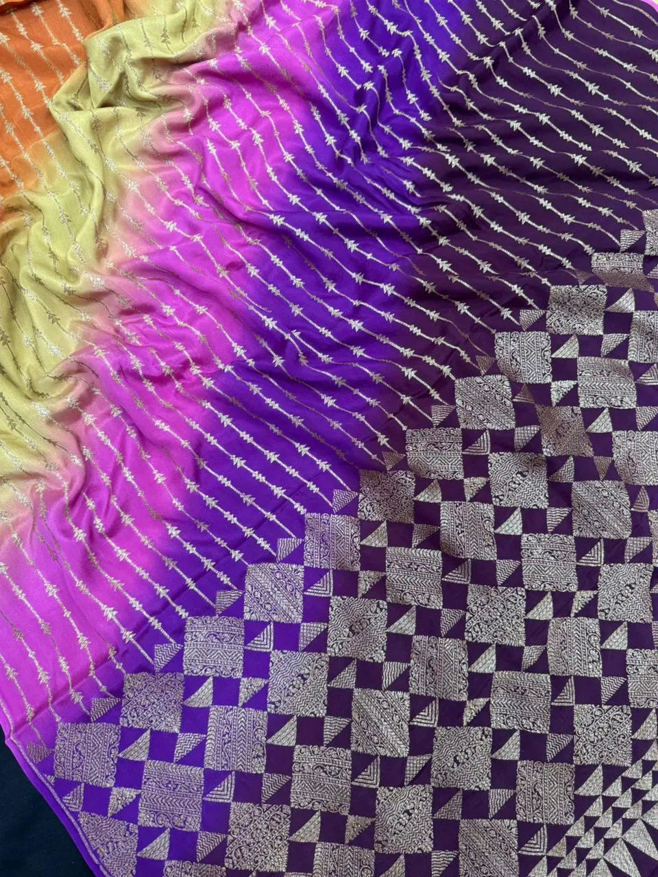 Pure Banarasi Crepe Saree