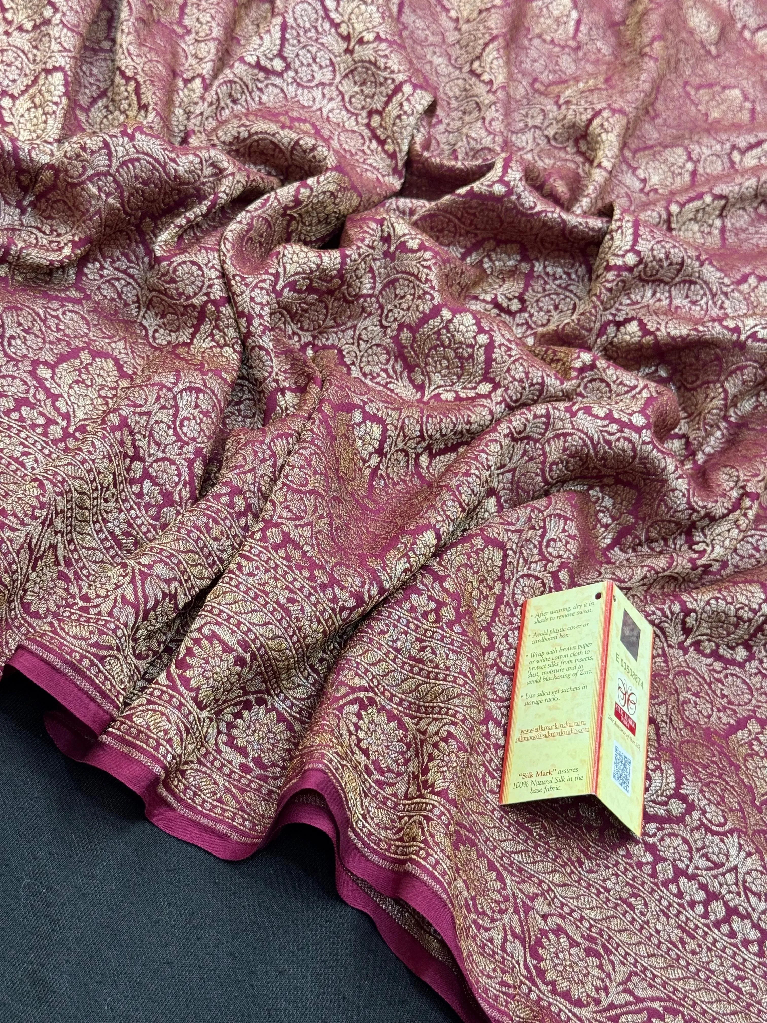 Pure Banarasi Crepe Silk Saree 