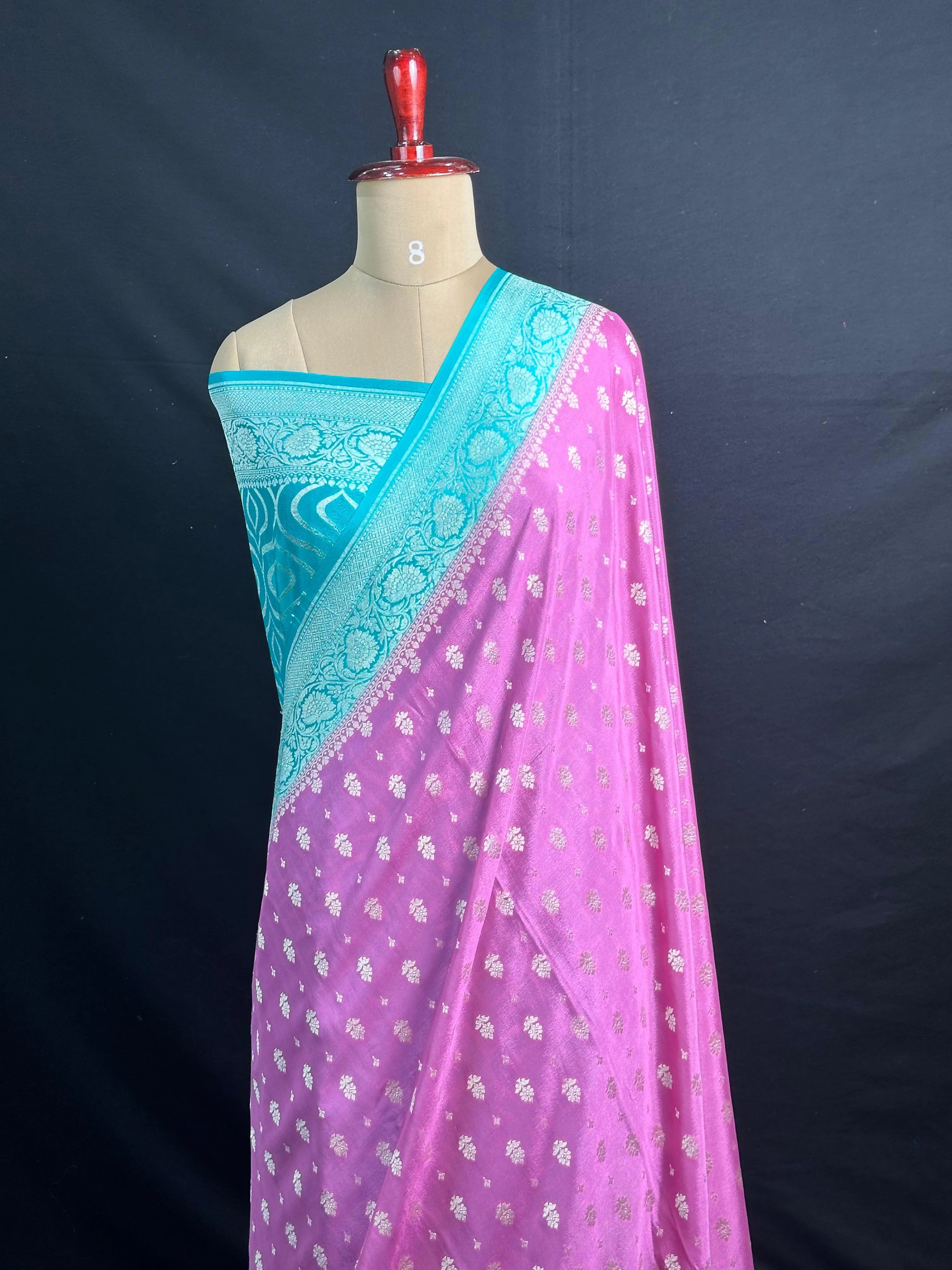 Noor-e-Banaras Pure Crêpe Silver Zari Weave