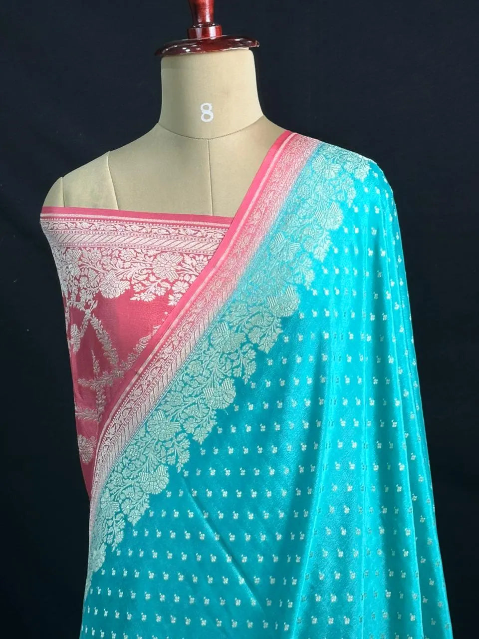 Noor-e-Banaras Pure Crêpe Silver Zari Weave