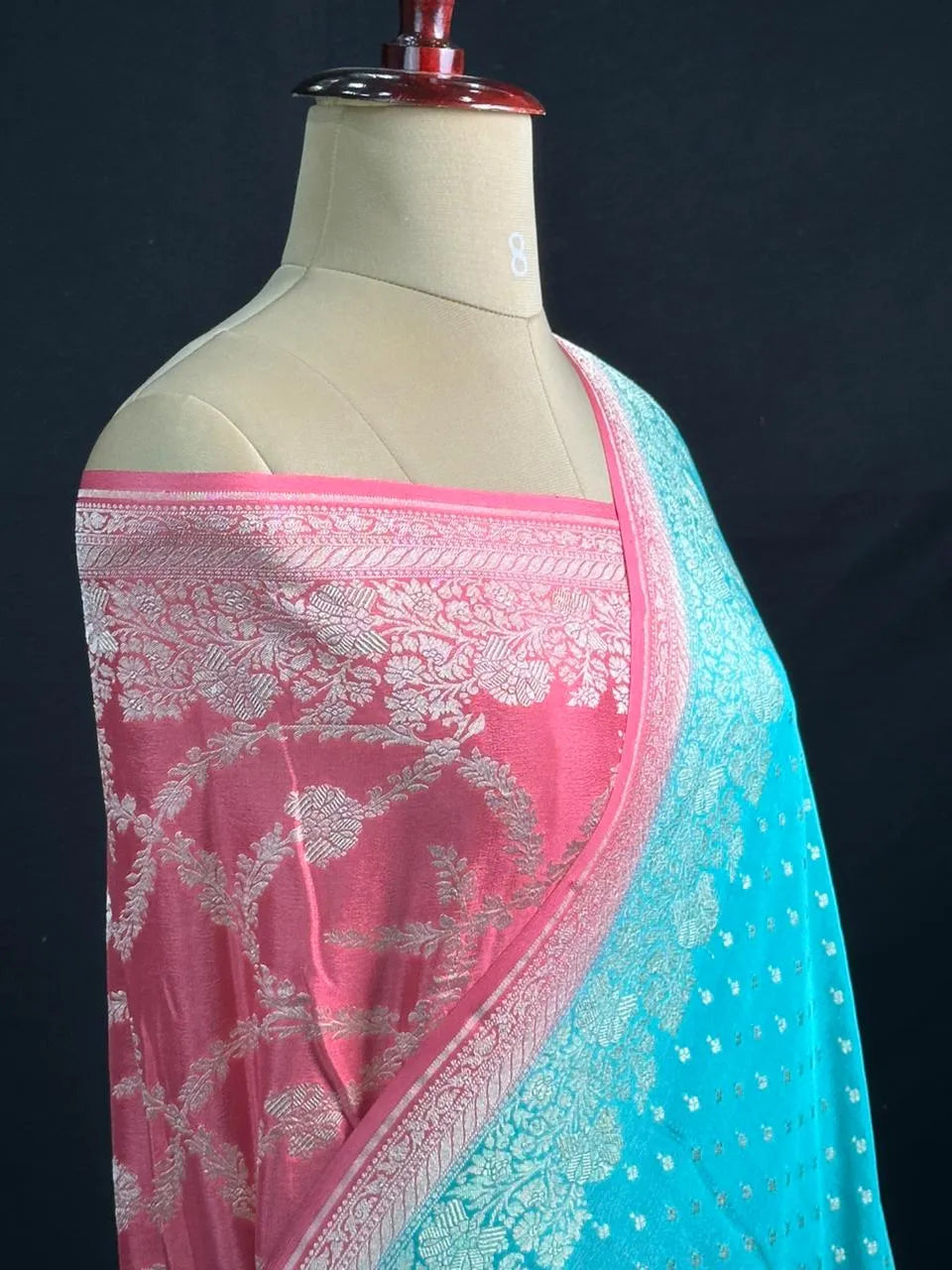 Noor-e-Banaras Pure Crêpe Silver Zari Weave