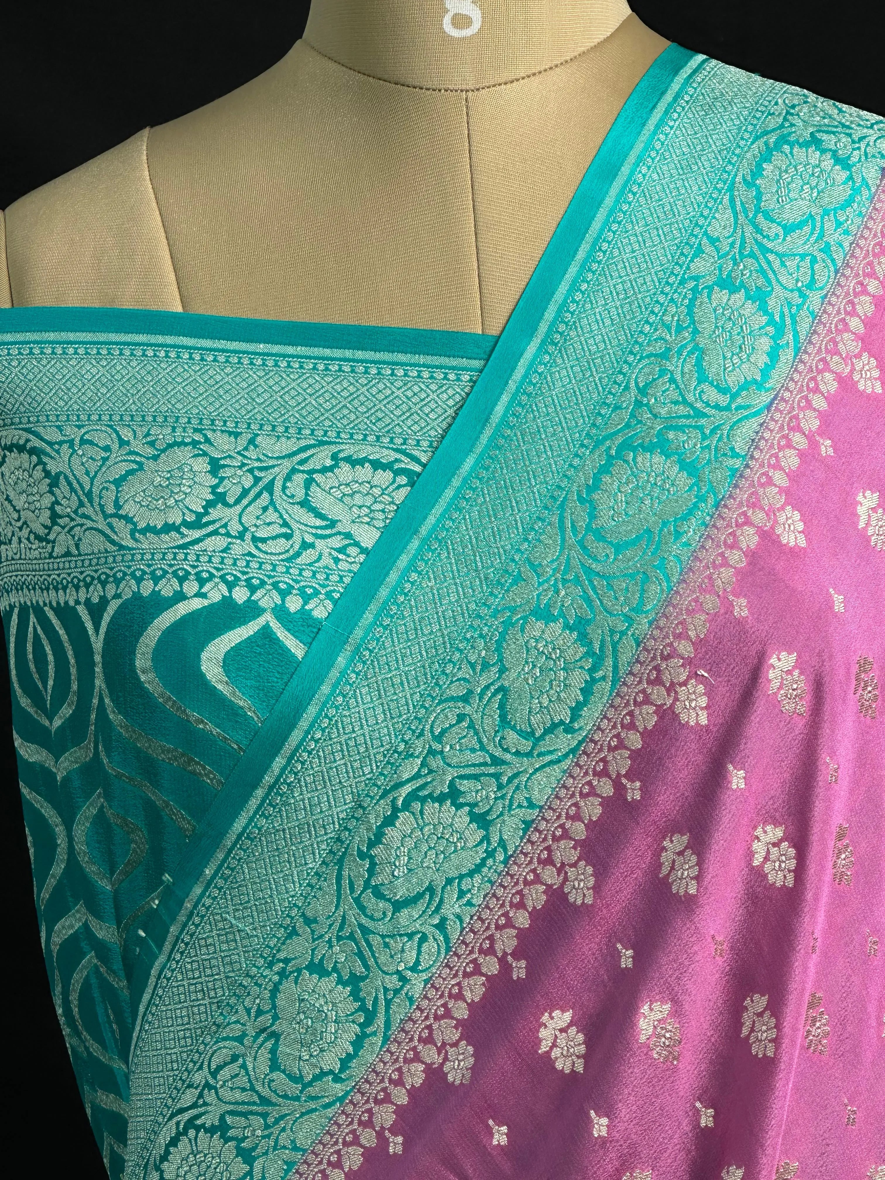 Noor-e-Banaras Pure Crêpe Silver Zari Weave