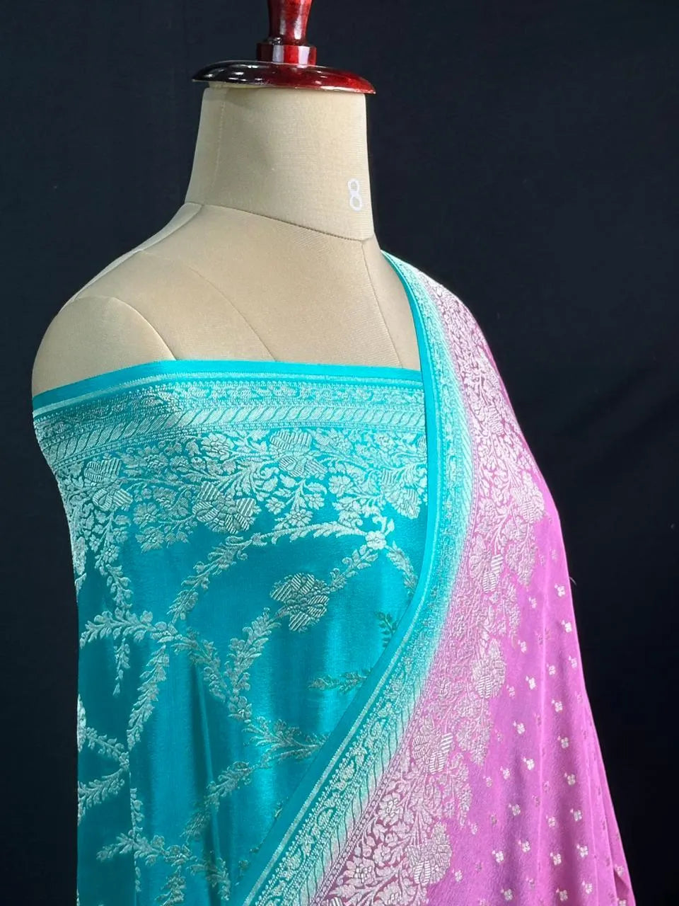 Noor-e-Banaras Pure Crêpe Silver Zari Weave