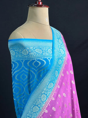 Noor-e-Banaras Pure Crêpe Silver Zari Weave
