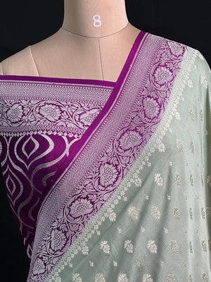 Noor-e-Banaras Pure Crêpe Silver Zari Weave