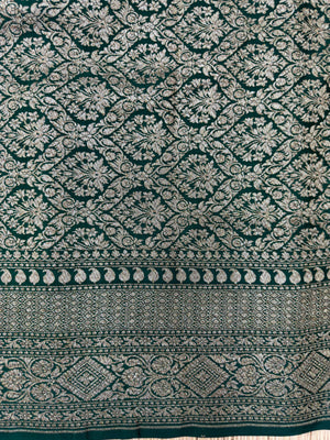 Designer 3D Pattern Pure Banarasi Crepe Silk Saree