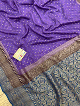 Designer 3D Pattern Pure Banarasi Crepe Silk Saree