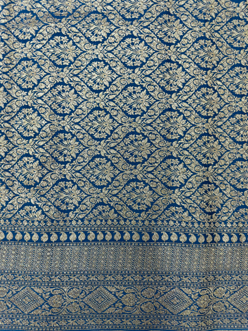 Designer 3D Pattern Pure Banarasi Crepe Silk Saree