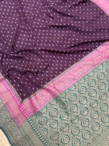 Designer 3D Pattern Pure Banarasi Crepe Silk Saree