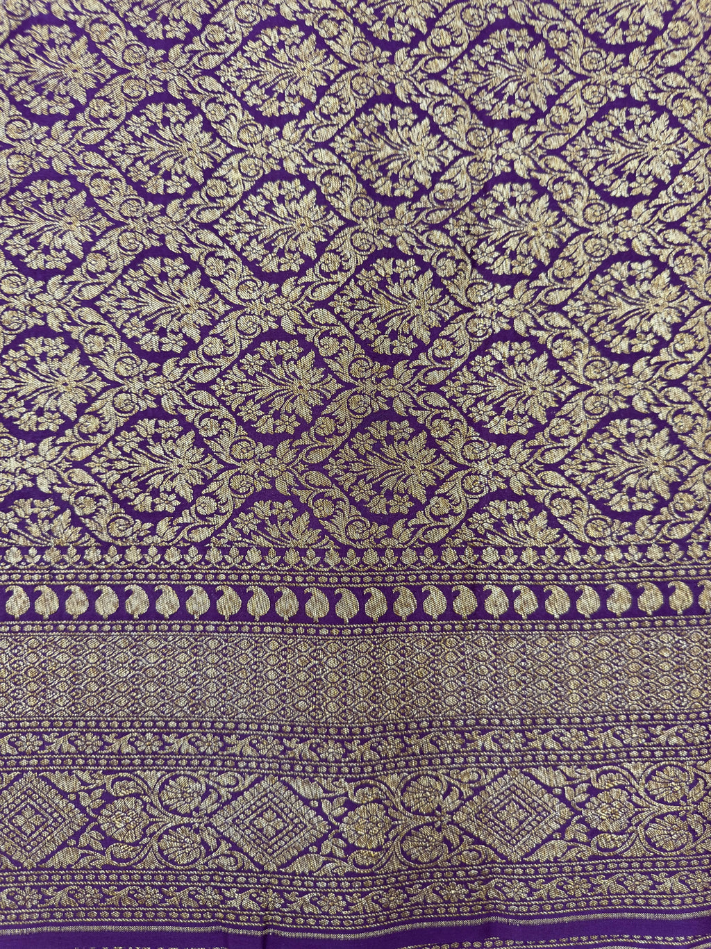 Designer 3D Pattern Pure Banarasi Crepe Silk Saree