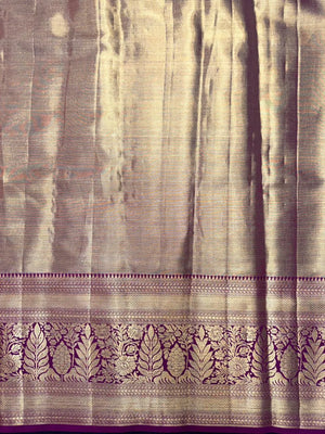 Handwoven Pure Kanchi Tussar Silk Saree with Rich Zari Elegance-Pure Chanda Silk 