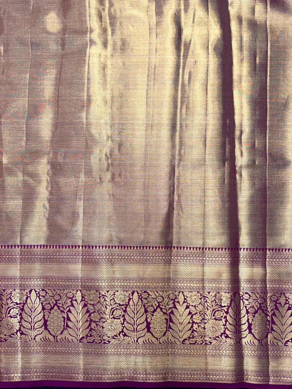 Handwoven Pure Kanchi Tussar Silk Saree with Rich Zari Elegance-Pure Chanda Silk 