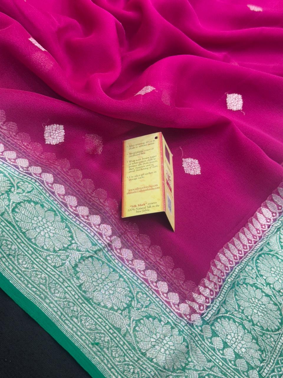 Banarasi Pure Khaddi Chiffon Saree