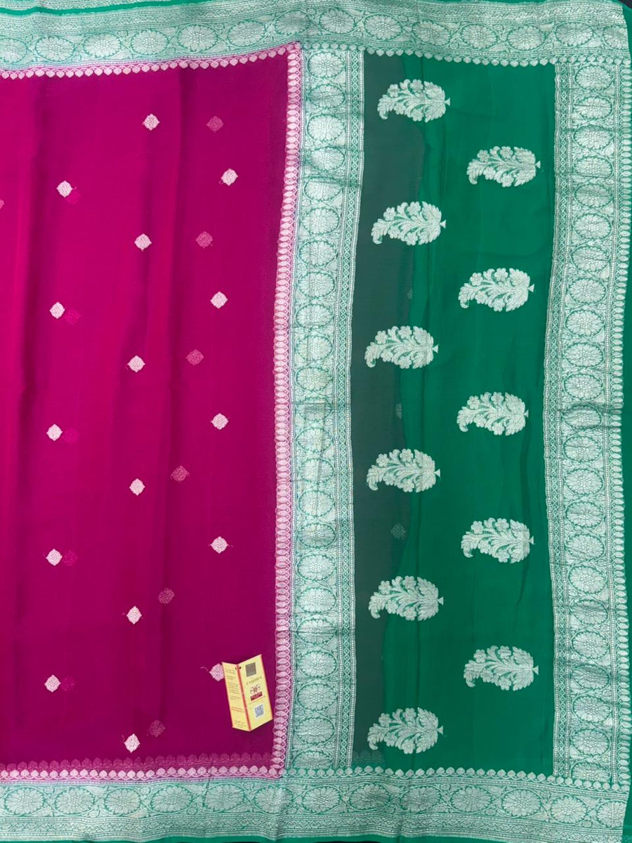 Banarasi Pure Khaddi Chiffon Saree