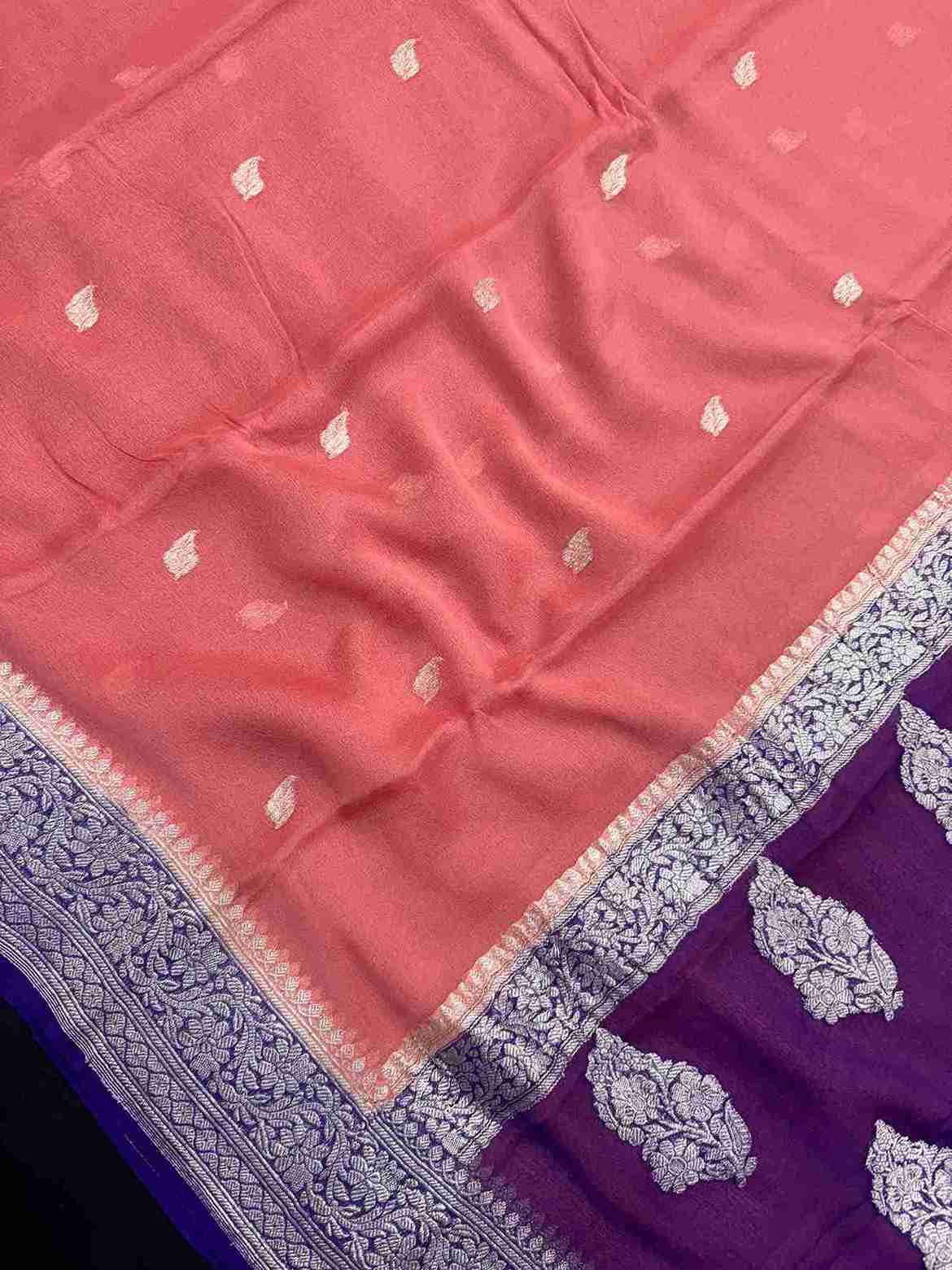 Banarasi Pure Khaddi Chiffon Saree