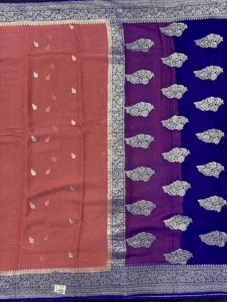 Banarasi Pure Khaddi Chiffon Saree