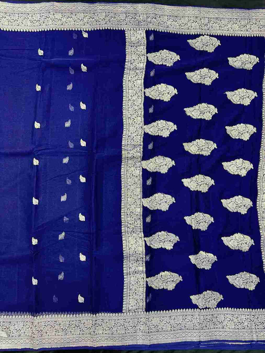 Banarasi Self-Color Pure Khaddi Chiffon