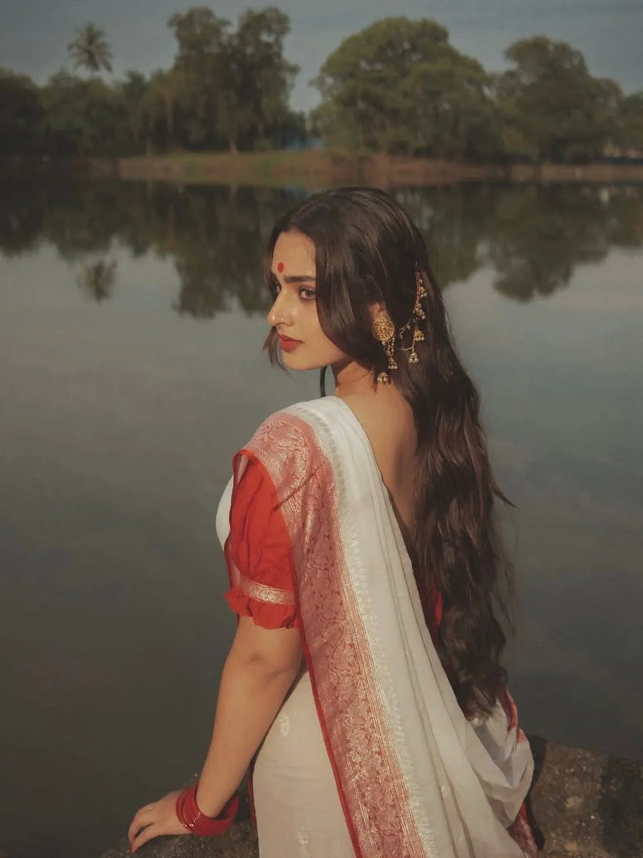 Banarasi Pure Khaddi Chiffon Saree 