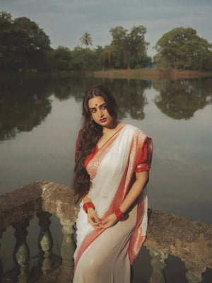 Banarasi Pure Khaddi Chiffon Saree 