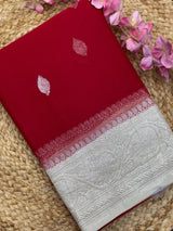 Banarasi Pure Khaddi Chiffon Saree – Perfect for Weddings & Festive Wear