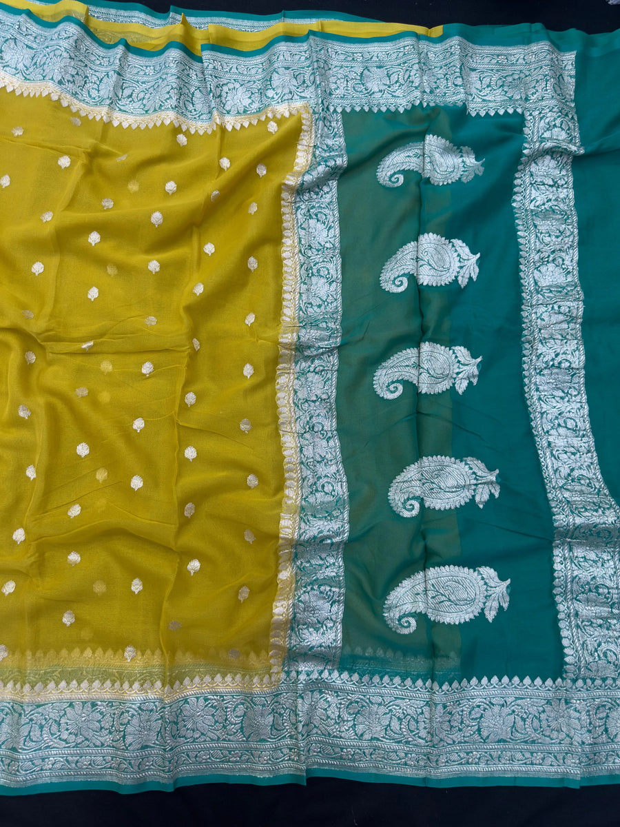 Banarasi Pure Khaddi Chiffon Saree – Perfect for Weddings & Festive Wear