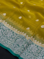 Banarasi Pure Khaddi Chiffon Saree