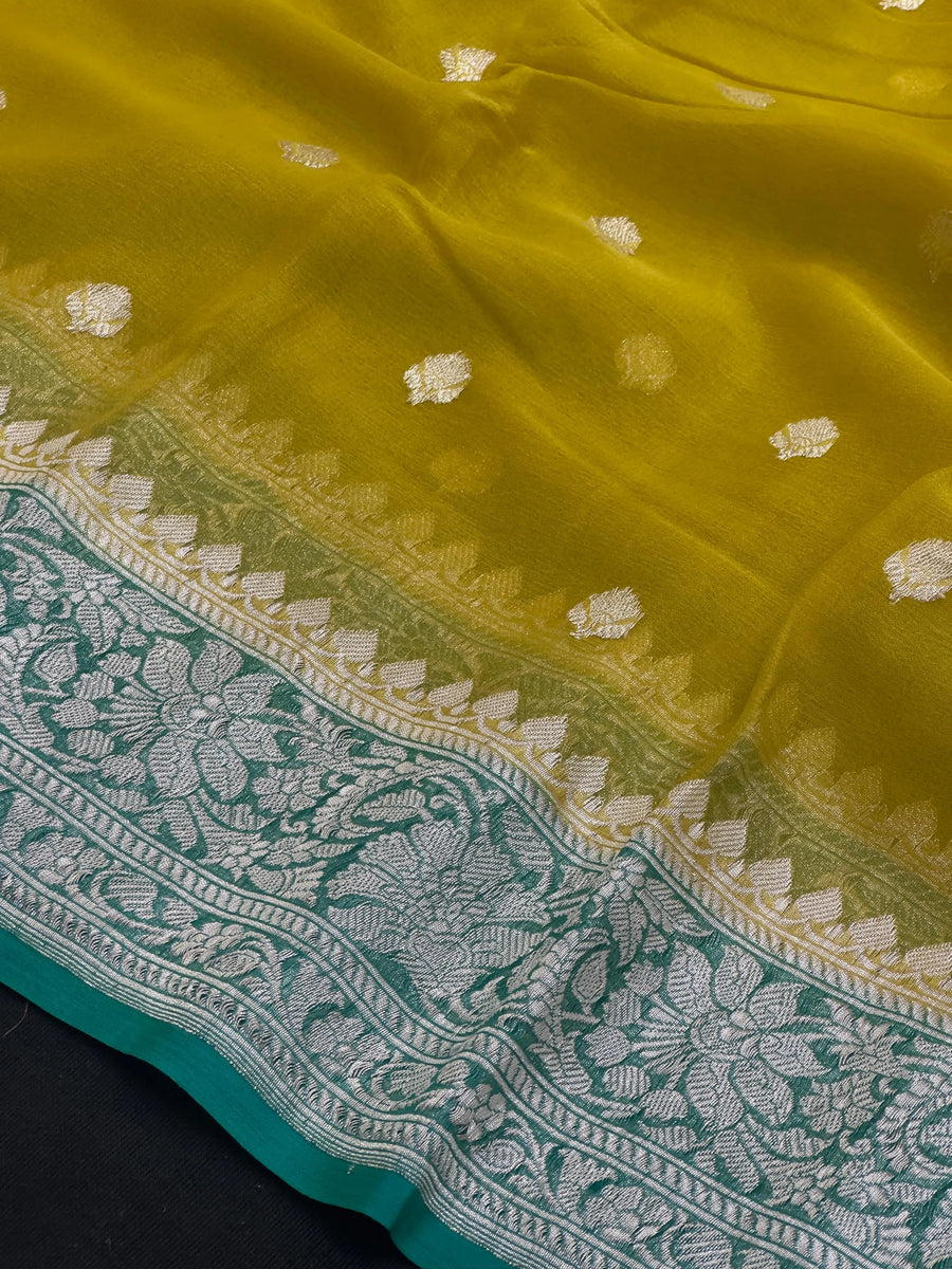 Banarasi Pure Khaddi Chiffon Saree