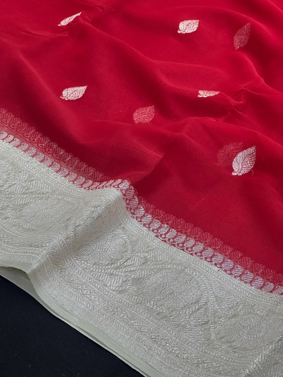 Banarasi Pure Khaddi Chiffon Saree – Perfect for Weddings & Festive Wear