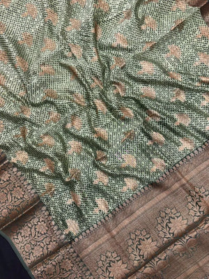 “Pure Chinya Silk Saree with Elegant Designer Border – Traditional & Luxurious” (Pure Chinya Silk H)