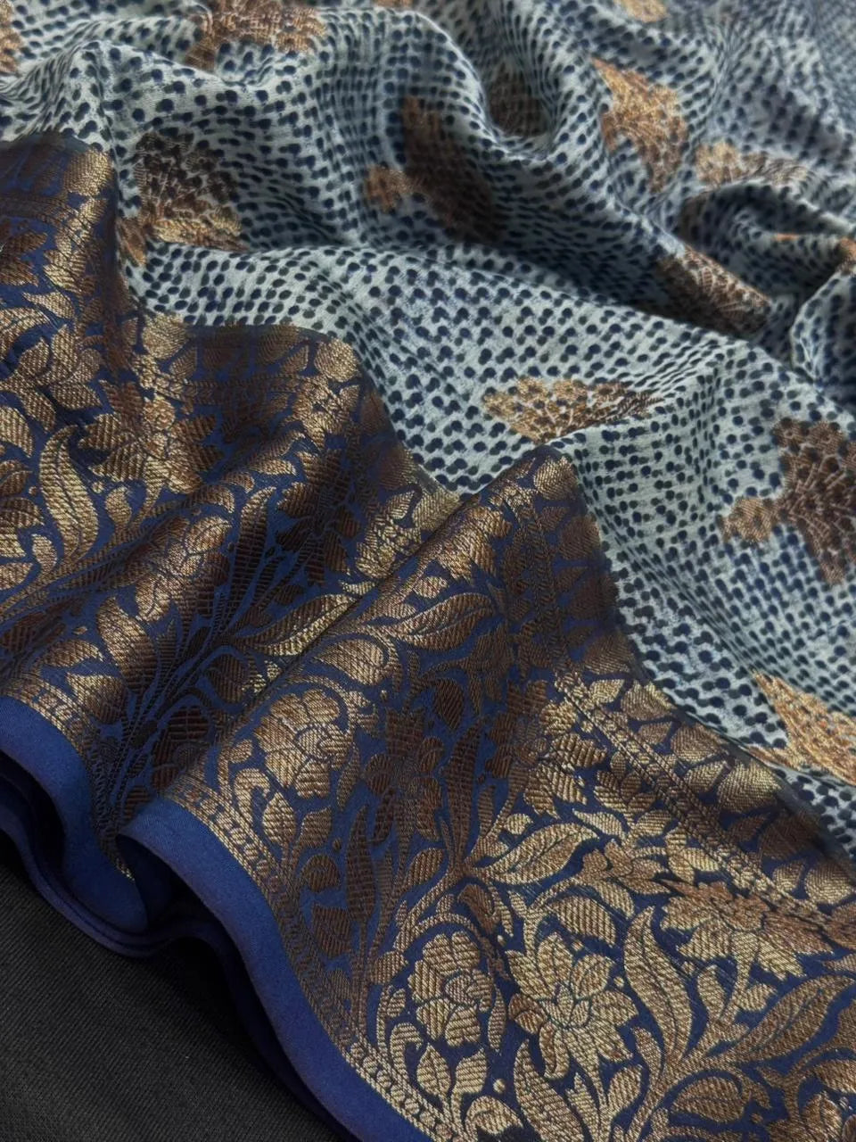 “Pure Chinya Silk Saree with Elegant Designer Border – Traditional & Luxurious” (Pure Chinya Silk H)