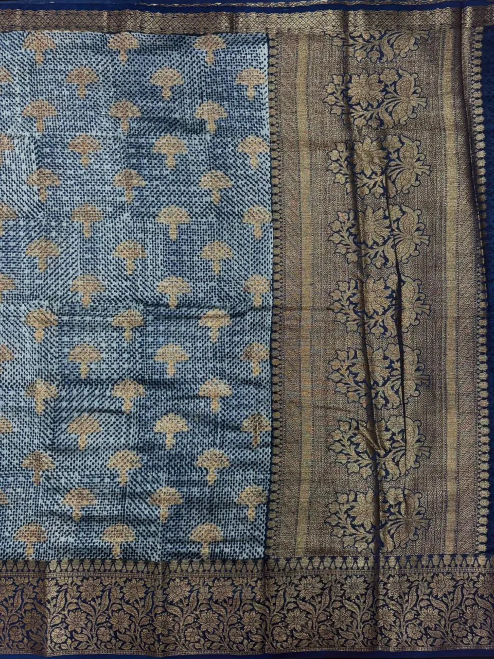 “Pure Chinya Silk Saree with Elegant Designer Border – Traditional & Luxurious” (Pure Chinya Silk H)