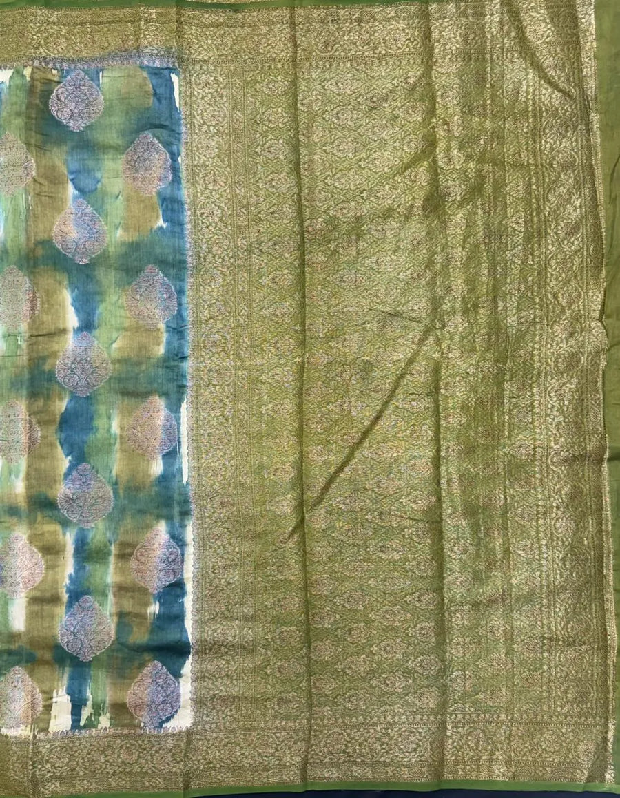 Pure Chinya Silk Saree in Stunning Multicolour Shades-Pure chinya silk sp2