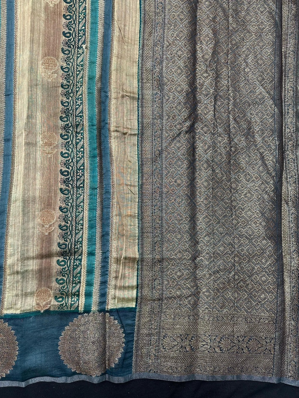 Woman wearing a traditional Chinya Silk Saree in elegant colors with woven pallu and festive motifs, ideal for weddings and Indian celebrations.