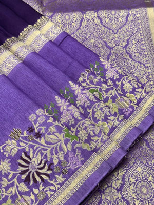 Pure Gulabi Viscose Saree