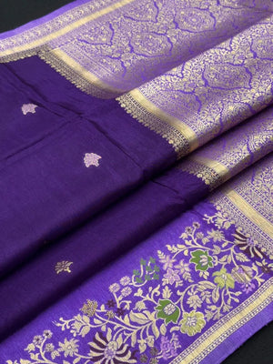 Pure Gulabi Viscose Saree