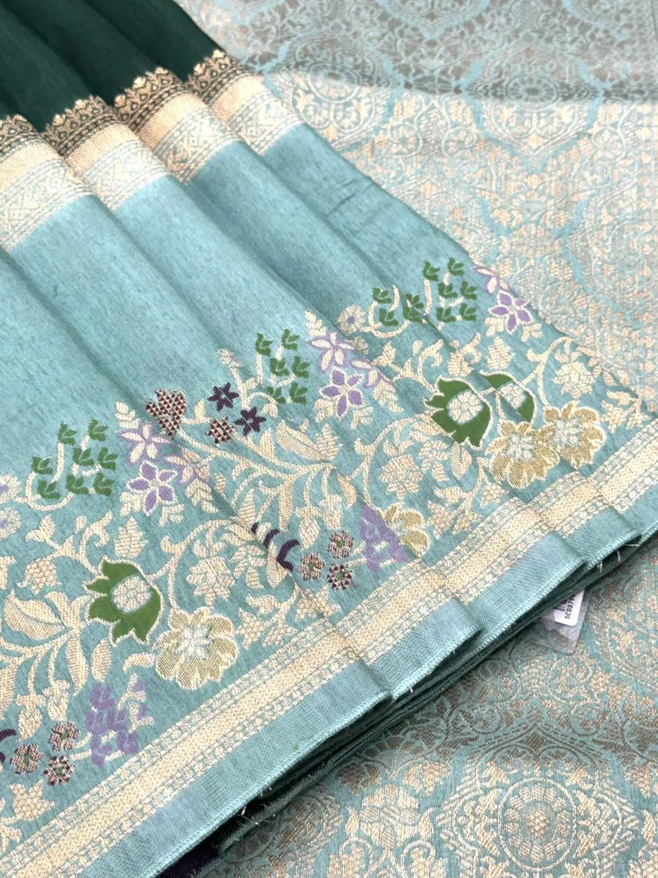 Pure Gulabi Viscose Saree