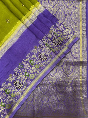 Pure Gulabi Viscose Saree