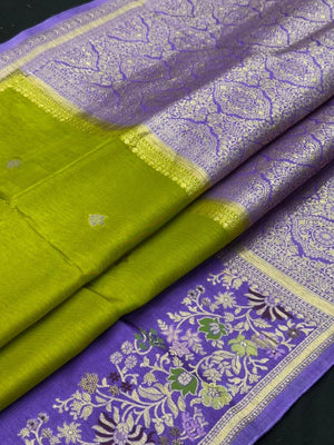 Pure Gulabi Viscose Saree