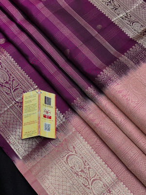 Authentic Pure Kanjivaram Silk Saree with Rich Zari Border 