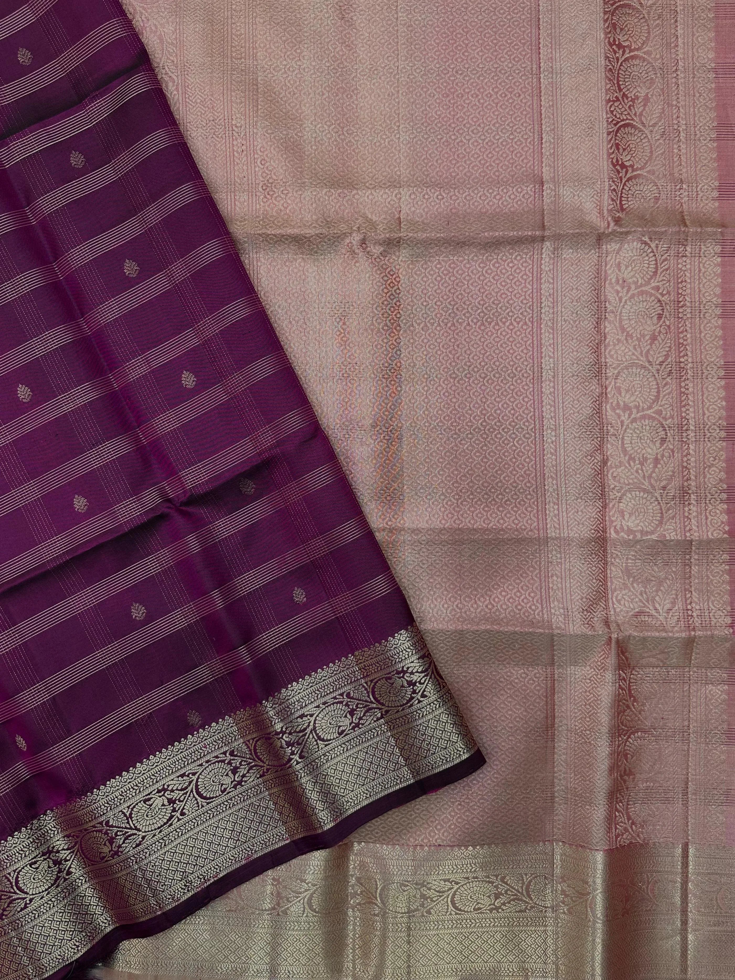 Authentic Pure Kanjivaram Silk Saree with Rich Zari Border 