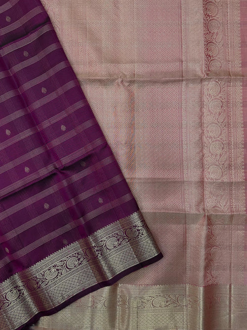 Authentic Pure Kanjivaram Silk Saree with Rich Zari Border 
