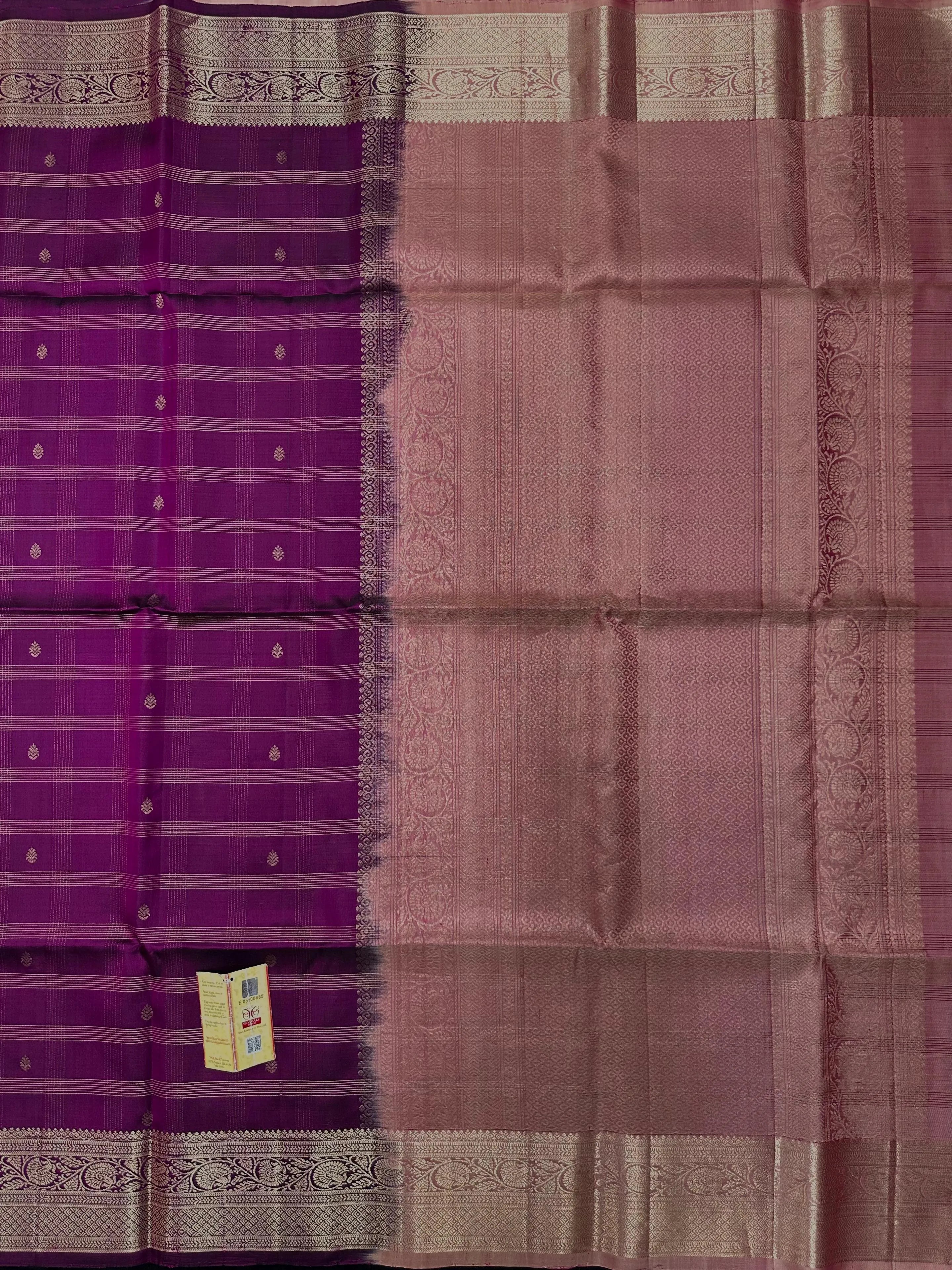Authentic Pure Kanjivaram Silk Saree with Rich Zari Border 