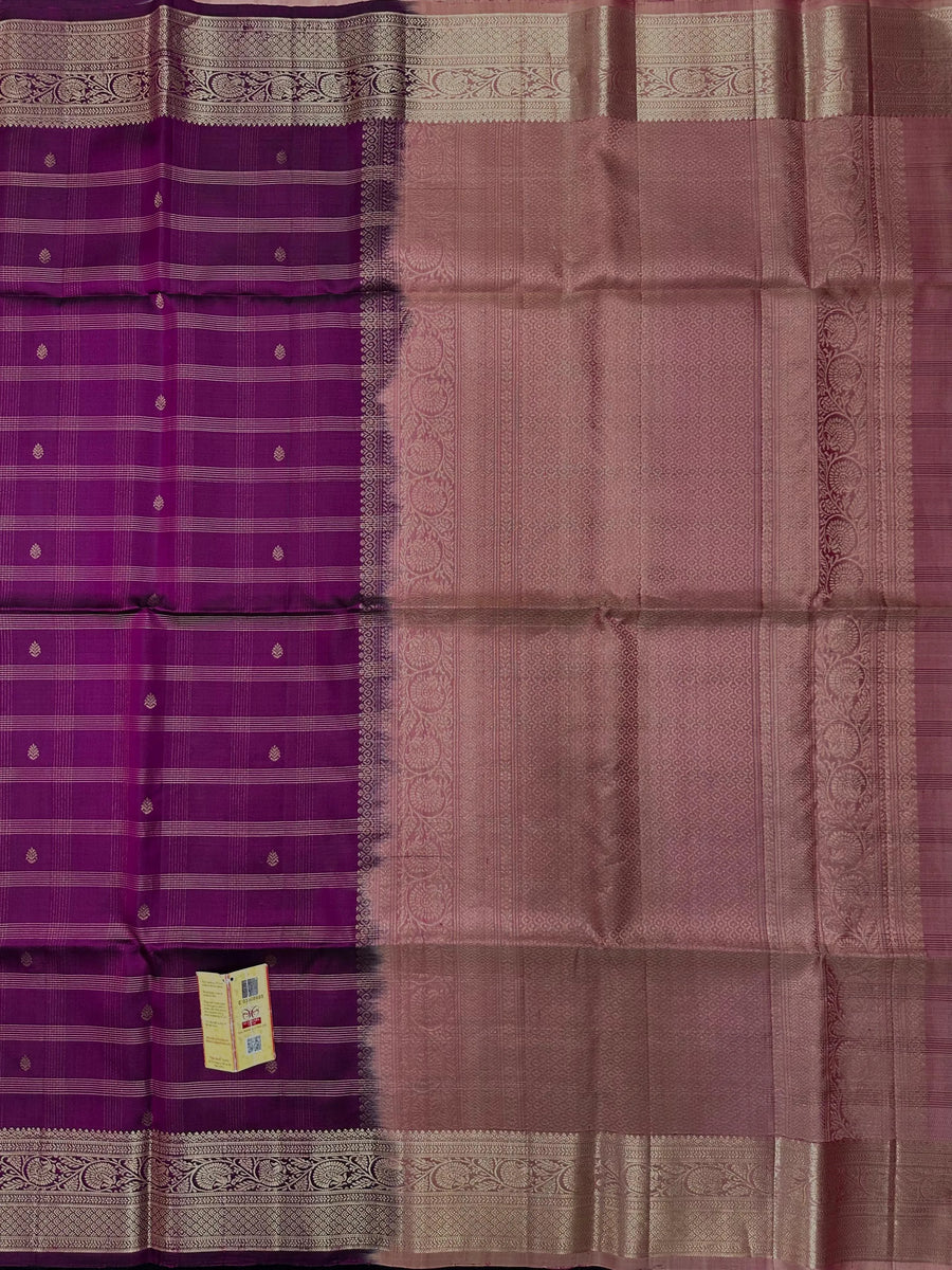 Authentic Pure Kanjivaram Silk Saree with Rich Zari Border 