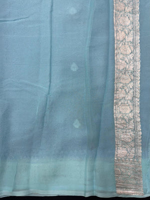 Pure Khaddi Chiffon Contrast Saree – Soft Drape & Bold Borders