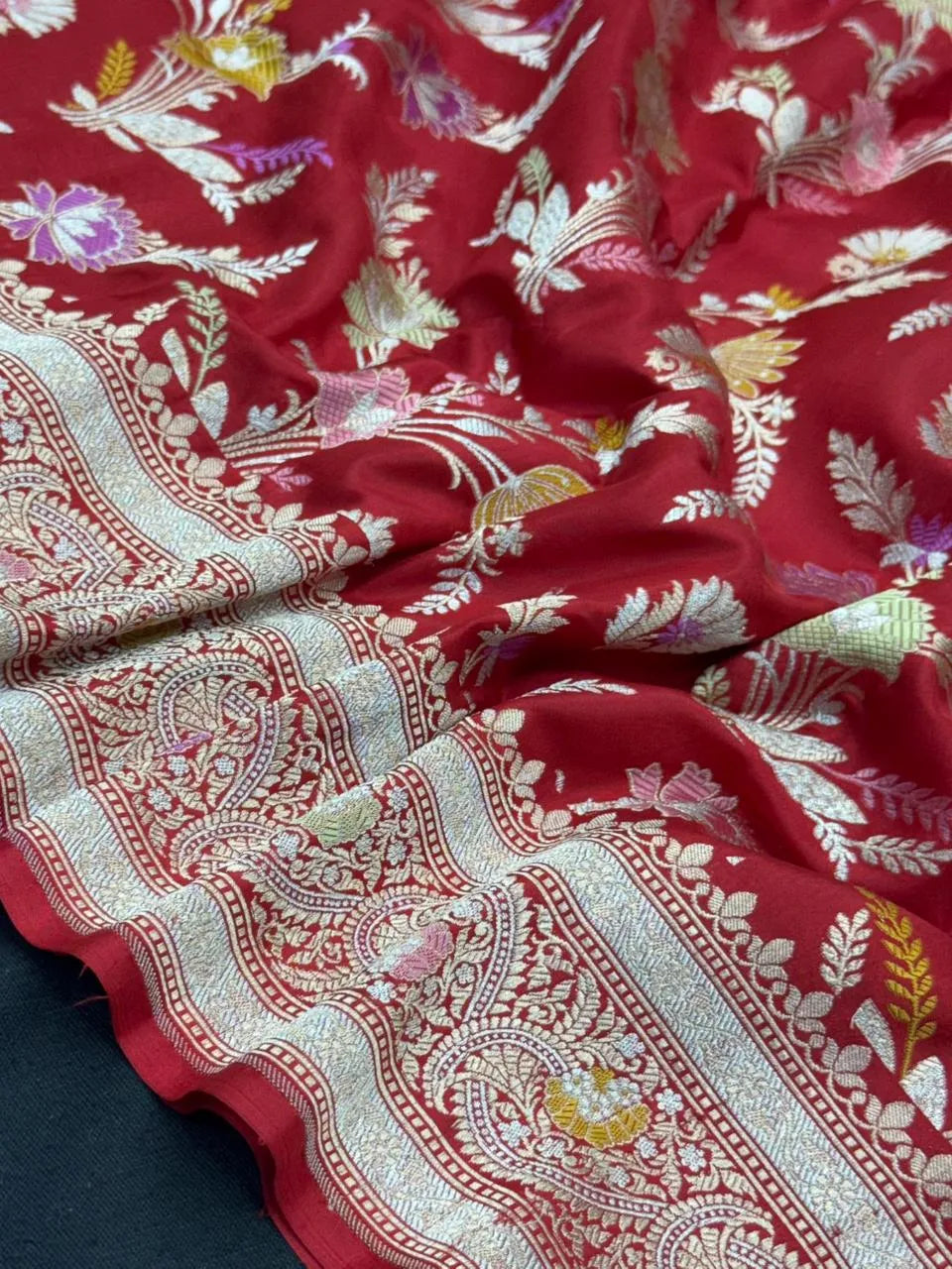 Timeless Beauty Pure Kataan Silk Saree in Elegant Weave- Pure Katan Patola Tilfi