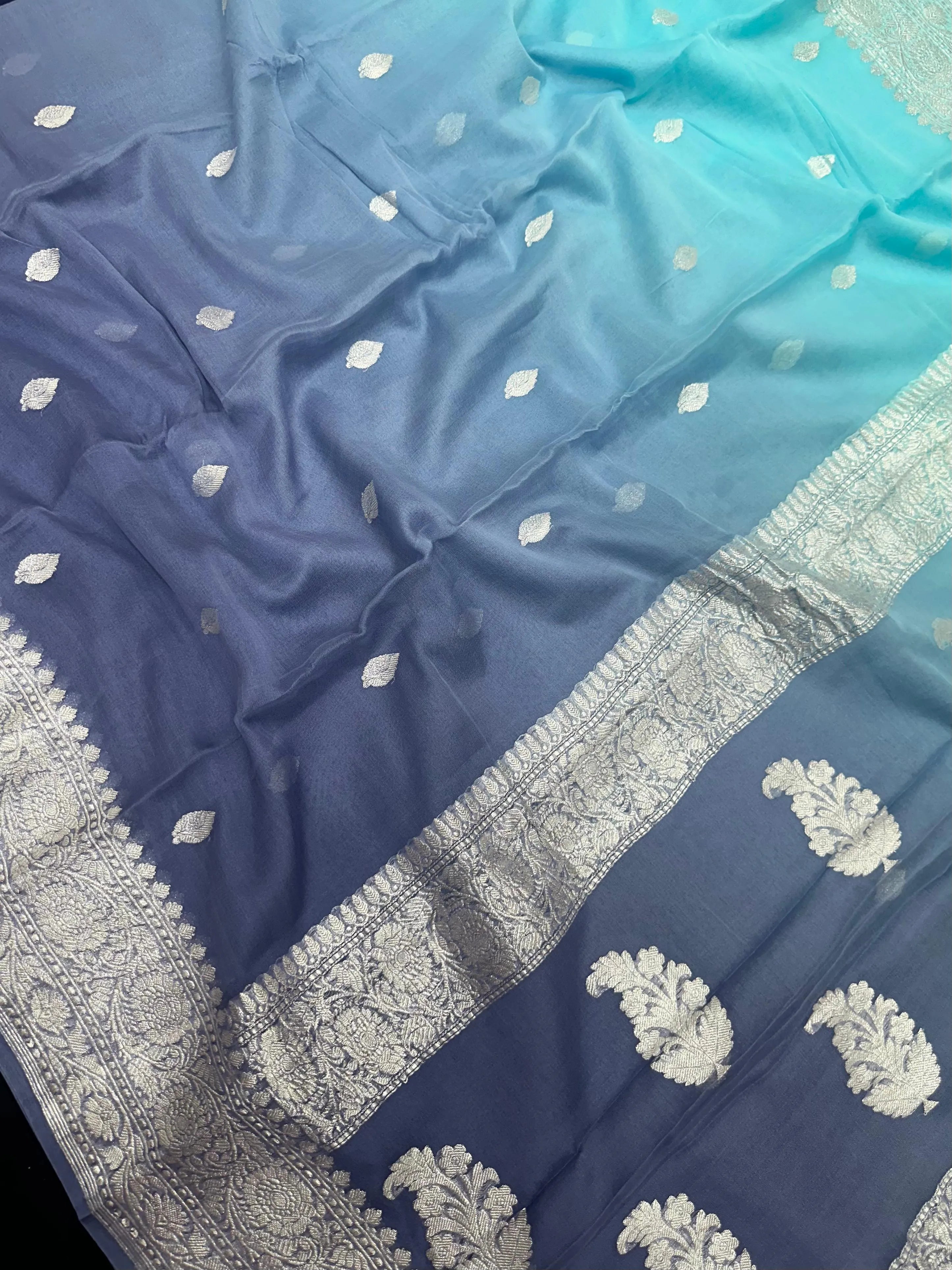 Banarasi Pure Khaddi Chiffon Saree 