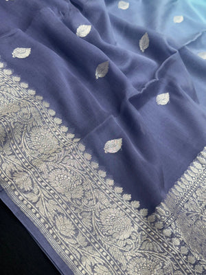 Banarasi Pure Khaddi Chiffon Saree 