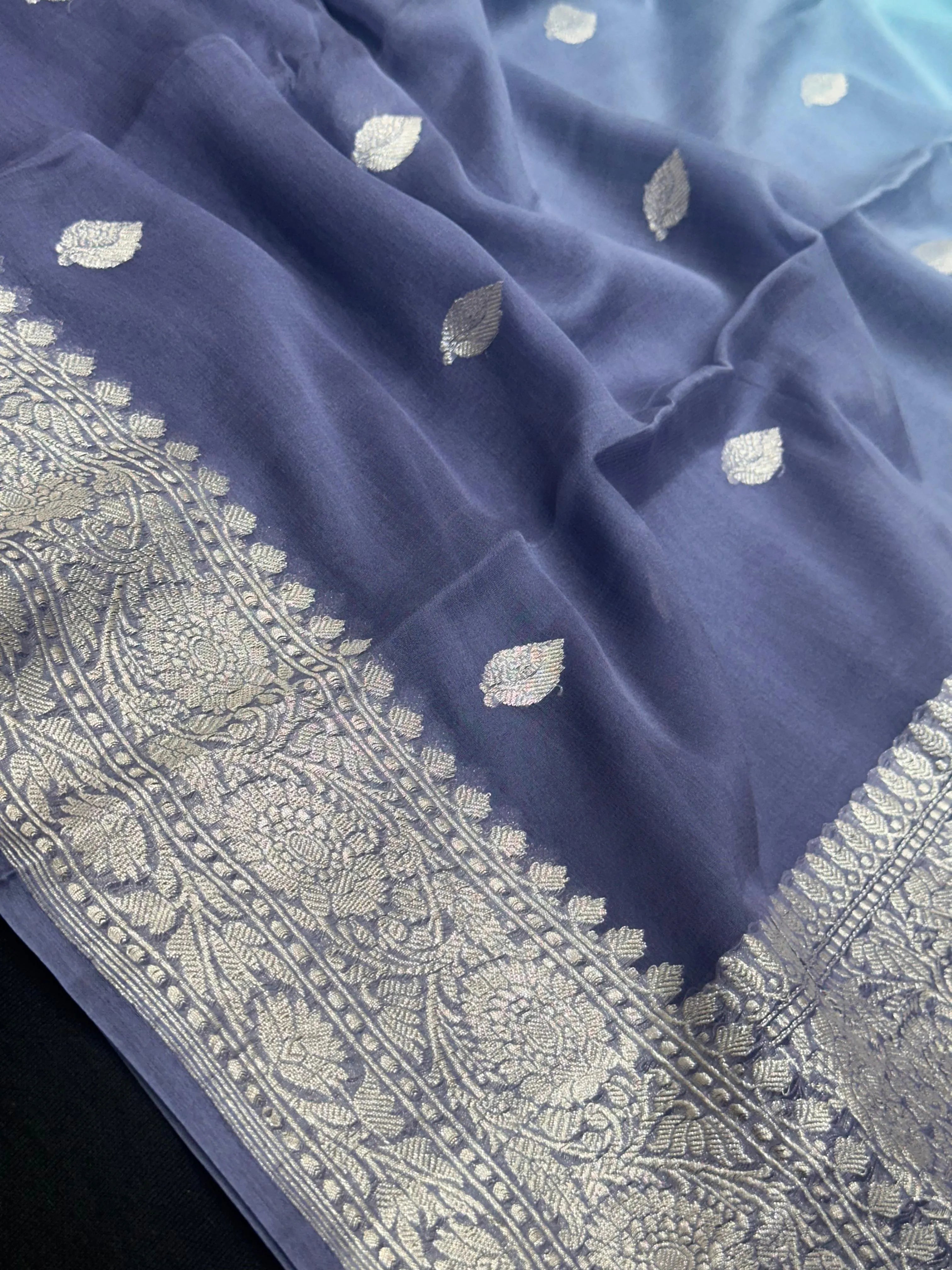 Banarasi Pure Khaddi Chiffon Saree 