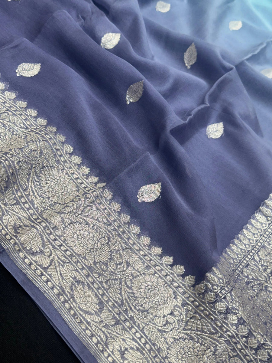 Banarasi Pure Khaddi Chiffon Saree 